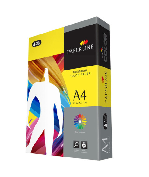 Hârtie colorată A4 Paperline LEMON, 80 gr/m2, 500 foi, intensiv, lamaie